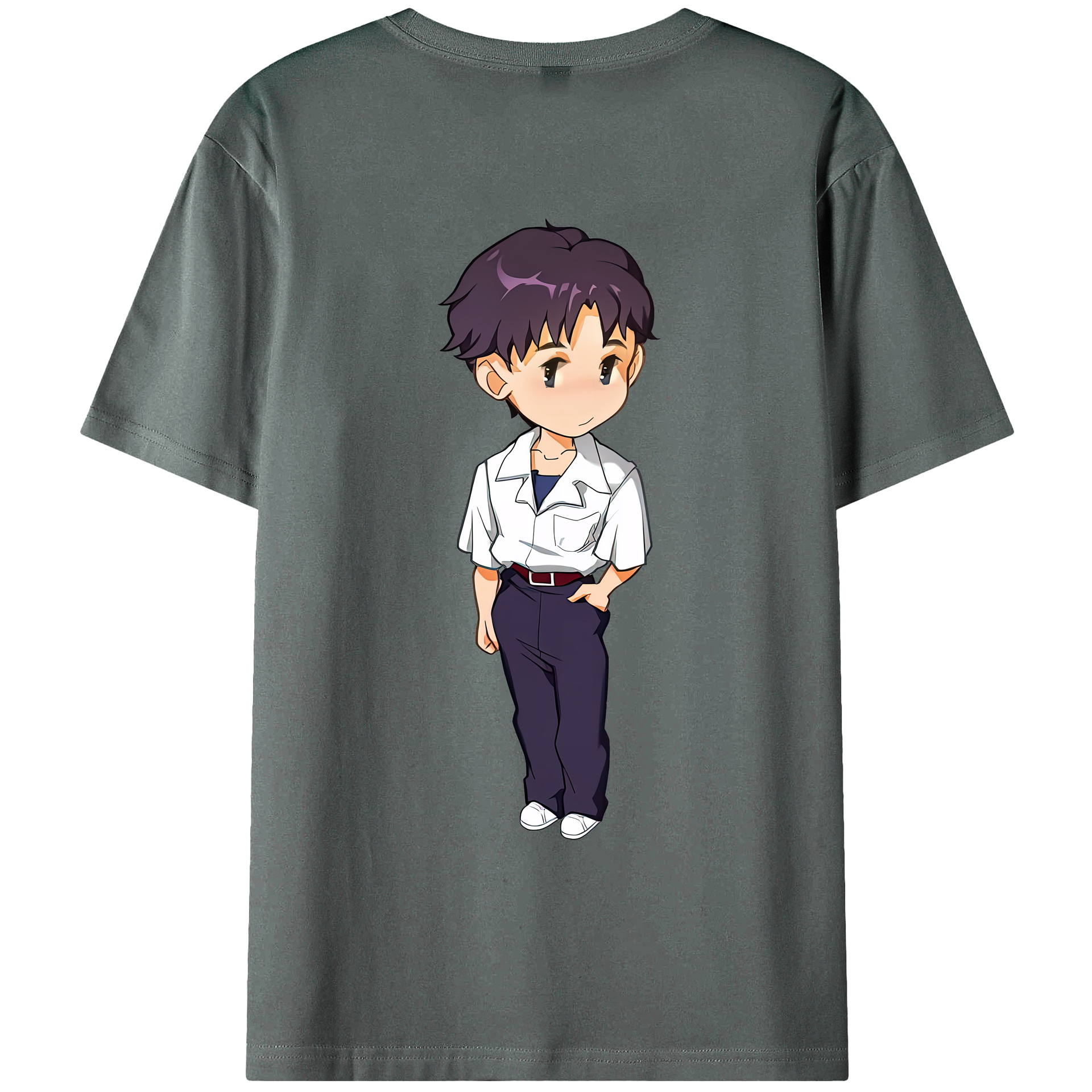 （画像用） EVA 新世紀エヴァンゲリオン 綿100％ メンズ半袖Tシャツ（バックプリント） 通気性